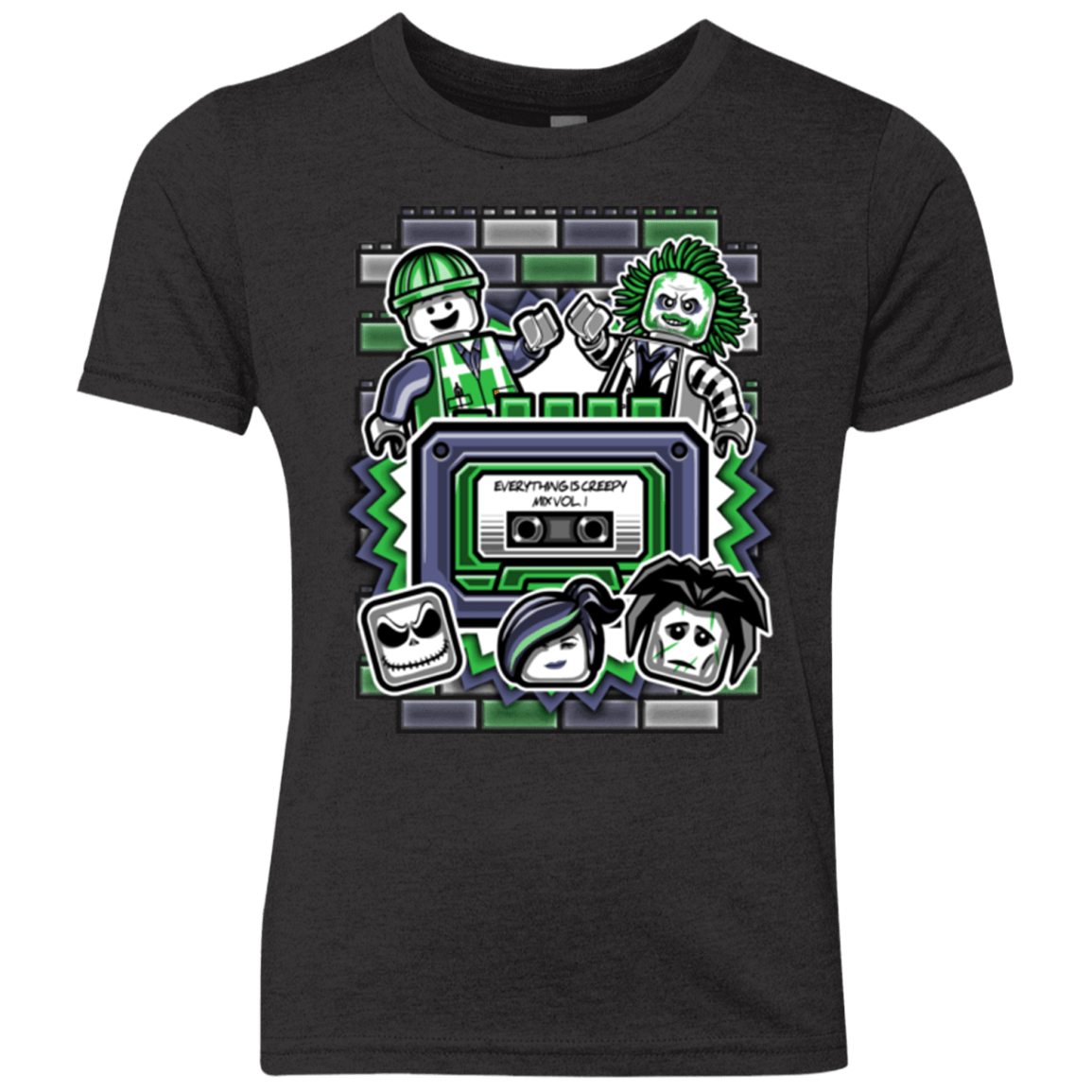 T-Shirts Vintage Black / YXS Everything Is Creepy Mix Youth Triblend T-Shirt