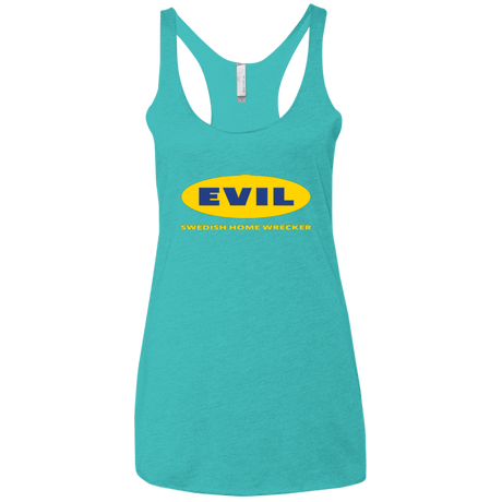 T-Shirts Tahiti Blue / X-Small EVIL Home Wrecker Women's Triblend Racerback Tank
