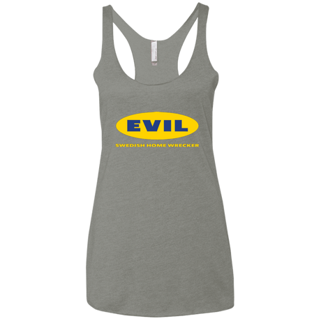T-Shirts Venetian Grey / X-Small EVIL Home Wrecker Women's Triblend Racerback Tank