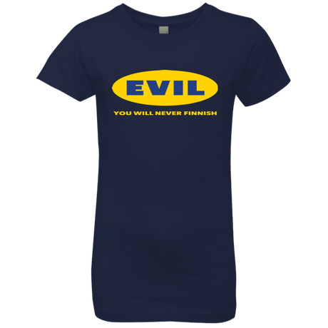 T-Shirts Midnight Navy / YXS EVIL Never Finnish Girls Premium T-Shirt