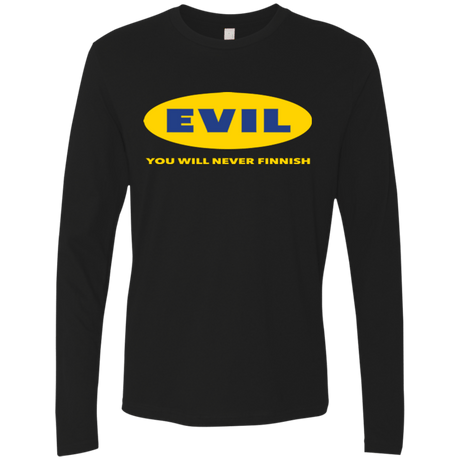 T-Shirts Black / Small EVIL Never Finnish Men's Premium Long Sleeve