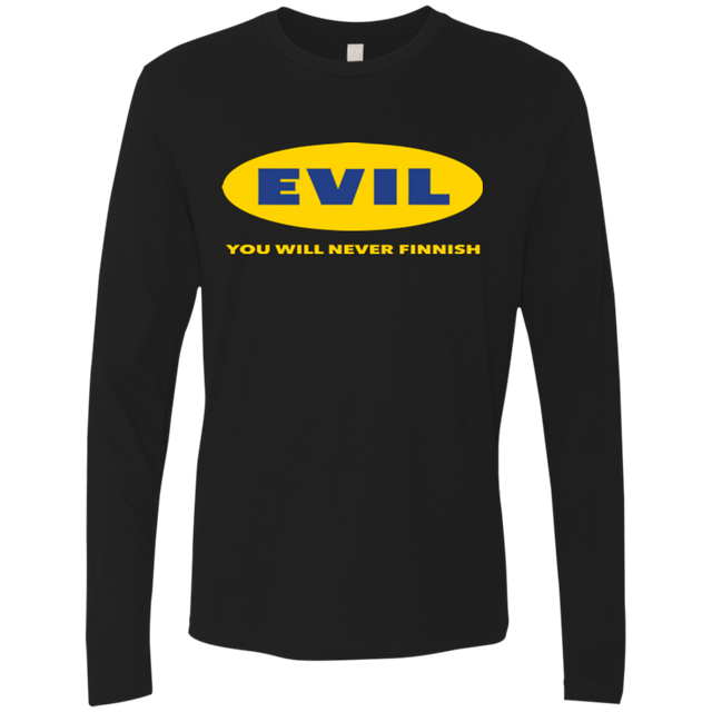 T-Shirts Black / Small EVIL Never Finnish Men's Premium Long Sleeve