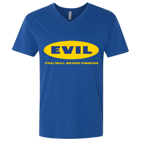 T-Shirts Royal / X-Small EVIL Never Finnish Men's Premium V-Neck