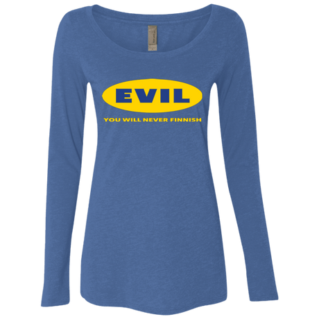 T-Shirts Vintage Royal / Small EVIL Never Finnish Women's Triblend Long Sleeve Shirt