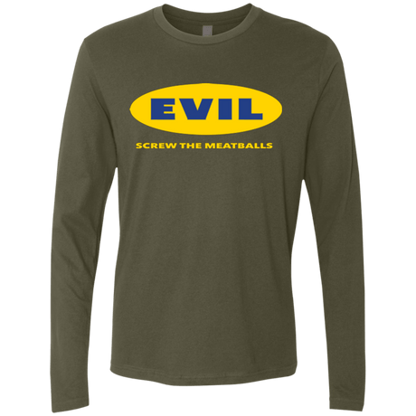 T-Shirts Military Green / Small EVIL Screw The Meatballs Men's Premium Long Sleeve