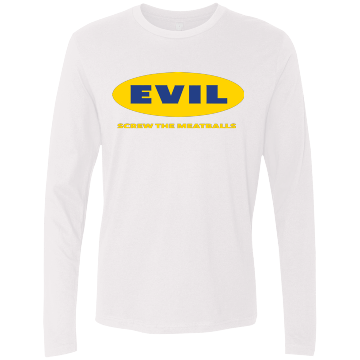 T-Shirts White / Small EVIL Screw The Meatballs Men's Premium Long Sleeve
