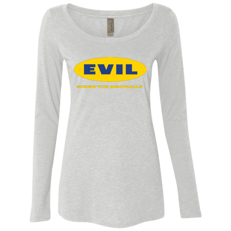 T-Shirts Heather White / Small EVIL Screw The Meatballs Women's Triblend Long Sleeve Shirt