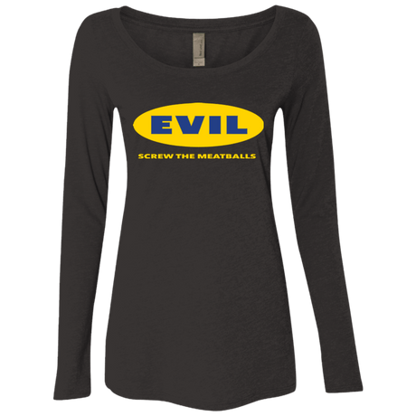 T-Shirts Vintage Black / Small EVIL Screw The Meatballs Women's Triblend Long Sleeve Shirt