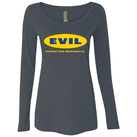 T-Shirts Vintage Navy / Small EVIL Screw The Meatballs Women's Triblend Long Sleeve Shirt