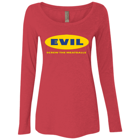 T-Shirts Vintage Red / Small EVIL Screw The Meatballs Women's Triblend Long Sleeve Shirt