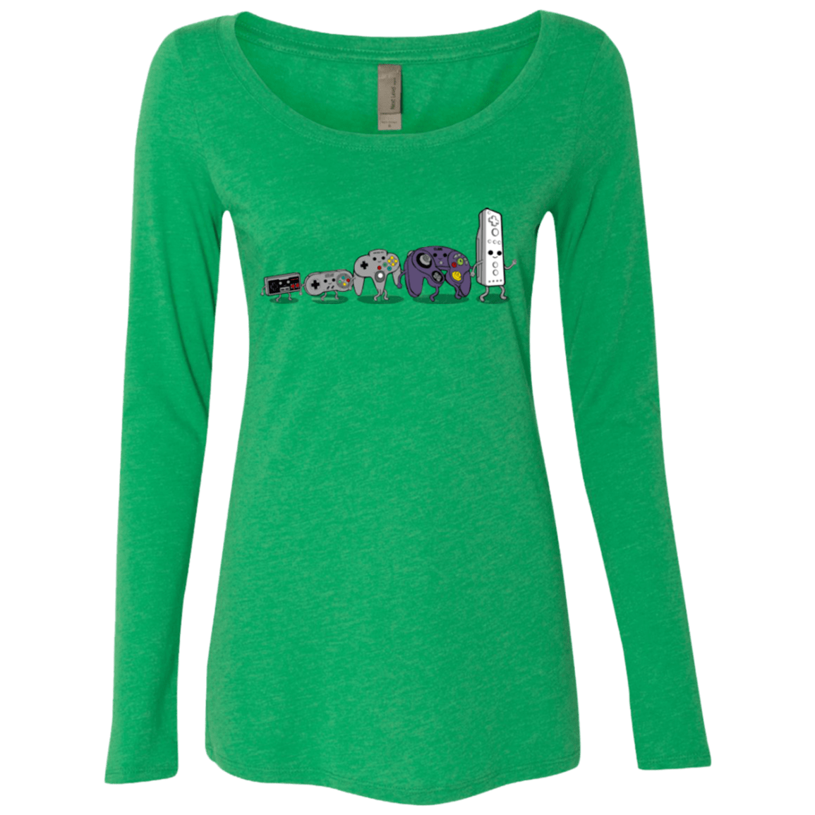 T-Shirts Envy / Small Evolution controller NES Women's Triblend Long Sleeve Shirt