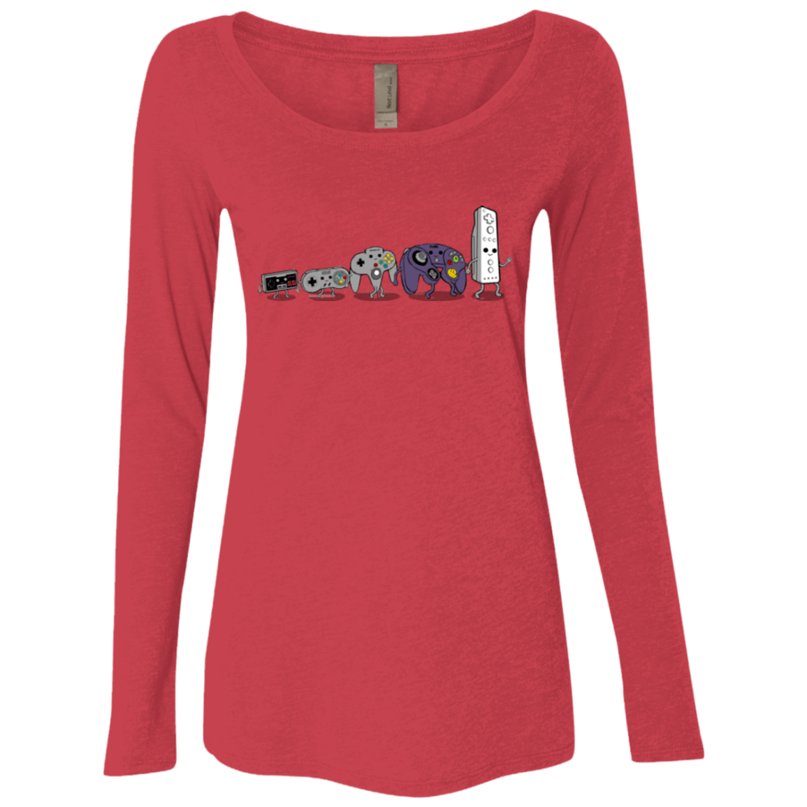 T-Shirts Vintage Red / Small Evolution controller NES Women's Triblend Long Sleeve Shirt