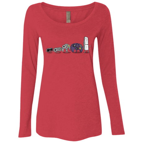 T-Shirts Vintage Red / Small Evolution controller NES Women's Triblend Long Sleeve Shirt