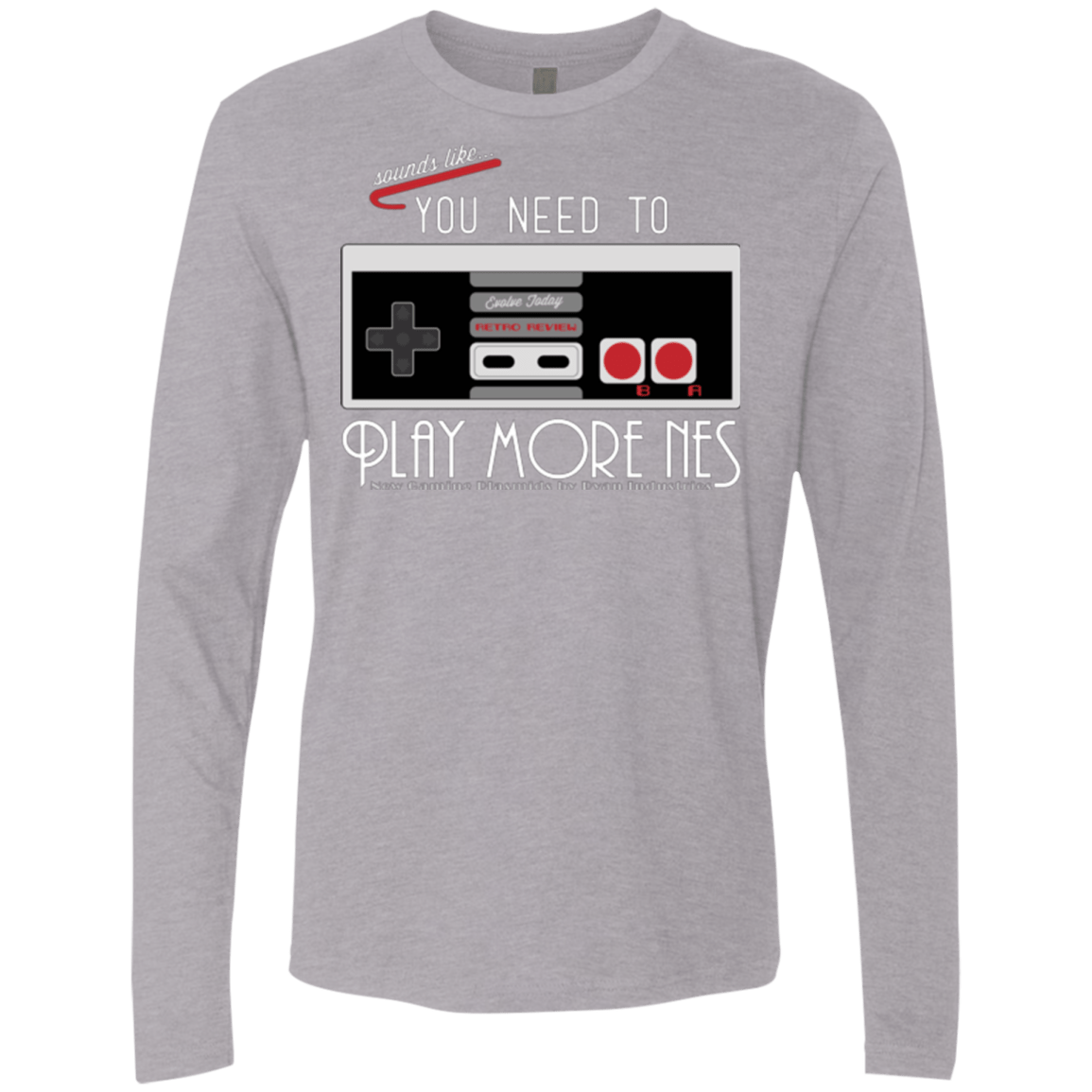 T-Shirts Heather Grey / Small Evolve Today! Play More NES Men's Premium Long Sleeve