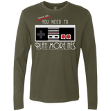 T-Shirts Military Green / Small Evolve Today! Play More NES Men's Premium Long Sleeve