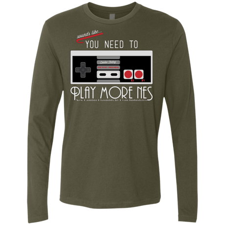T-Shirts Military Green / Small Evolve Today! Play More NES Men's Premium Long Sleeve