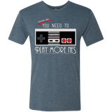 T-Shirts Indigo / Small Evolve Today! Play More NES Men's Triblend T-Shirt