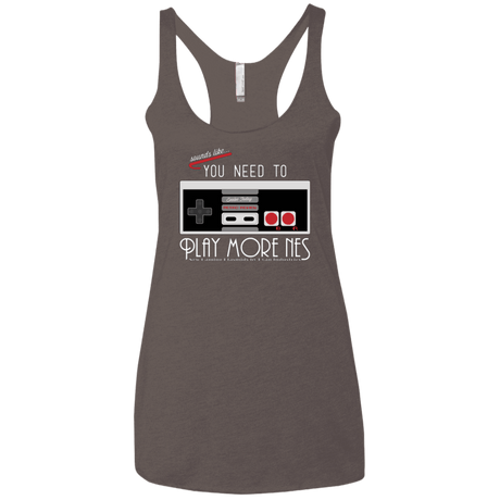 T-Shirts Macchiato / X-Small Evolve Today! Play More NES Women's Triblend Racerback Tank