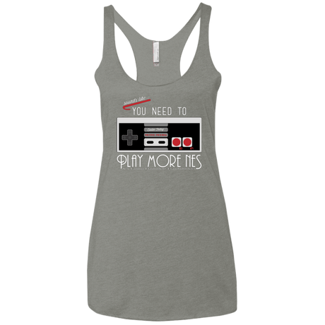 T-Shirts Venetian Grey / X-Small Evolve Today! Play More NES Women's Triblend Racerback Tank