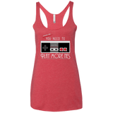 T-Shirts Vintage Red / X-Small Evolve Today! Play More NES Women's Triblend Racerback Tank
