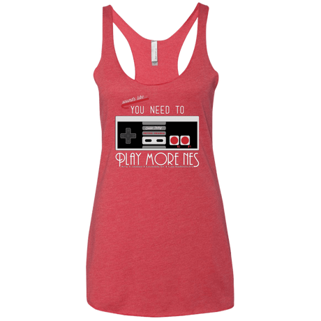 T-Shirts Vintage Red / X-Small Evolve Today! Play More NES Women's Triblend Racerback Tank