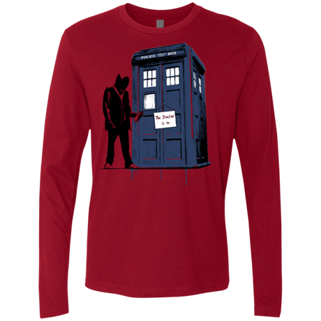 T-Shirts Cardinal / Small Exit Through Tardis Men's Premium Long Sleeve