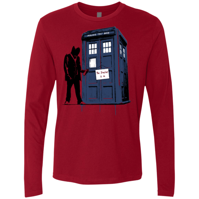 T-Shirts Cardinal / Small Exit Through Tardis Men's Premium Long Sleeve