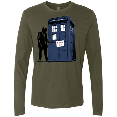 T-Shirts Military Green / Small Exit Through Tardis Men's Premium Long Sleeve