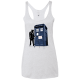 T-Shirts Heather White / X-Small Exit Through Tardis Women's Triblend Racerback Tank