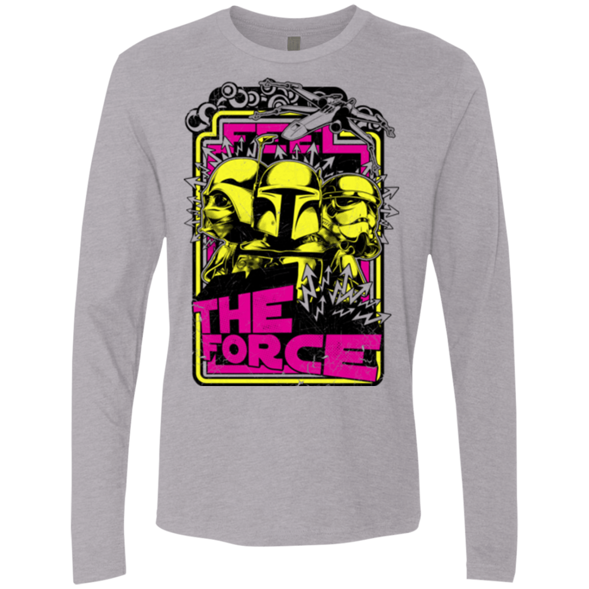 T-Shirts Heather Grey / Small Feel The Force Men's Premium Long Sleeve