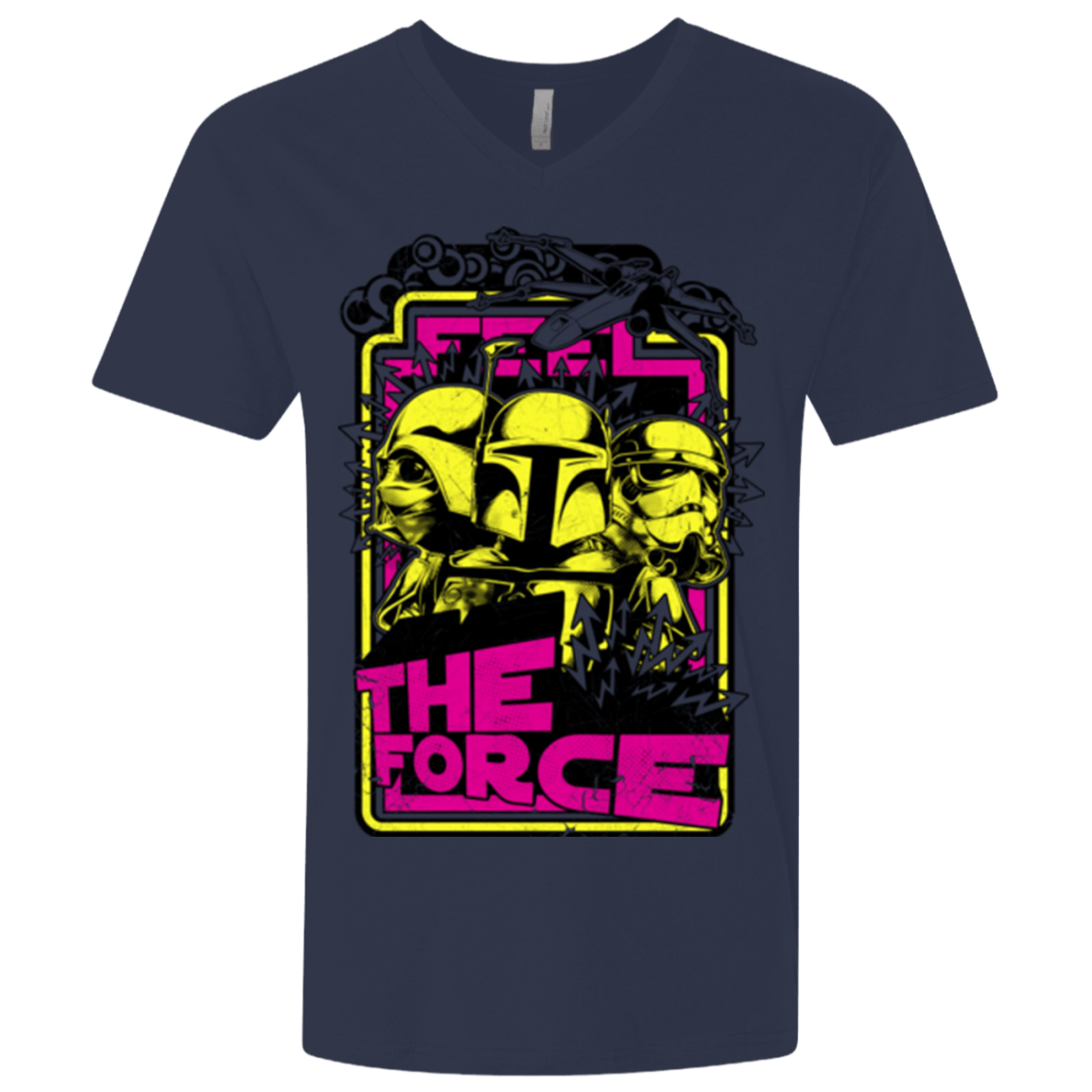 T-Shirts Midnight Navy / X-Small Feel The Force Men's Premium V-Neck