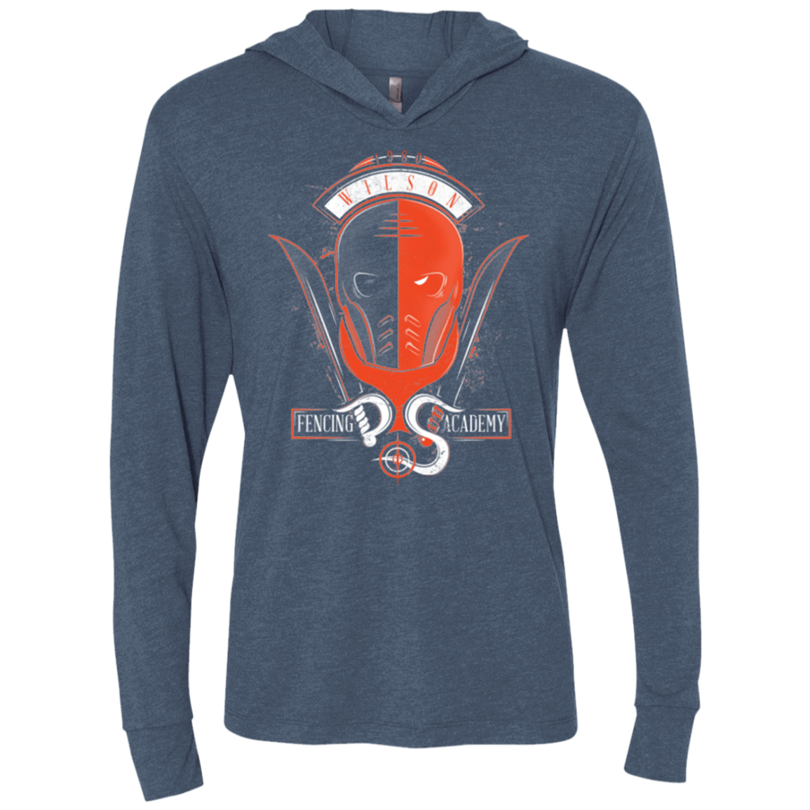 T-Shirts Indigo / X-Small Fencing Academy Triblend Long Sleeve Hoodie Tee