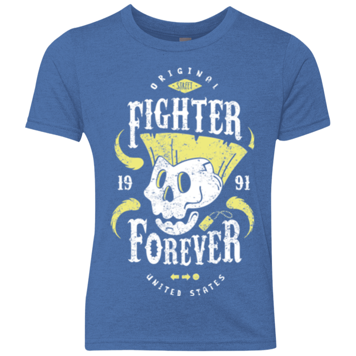 T-Shirts Vintage Royal / YXS Fighter Forever Guile Youth Triblend T-Shirt