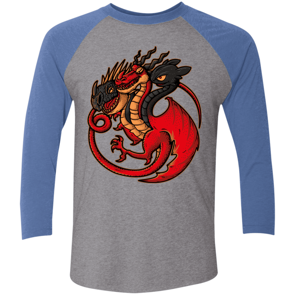 T-Shirts Premium Heather/ Vintage Royal / X-Small FIRE BLOOD AND TRAINING Triblend 3/4 Sleeve