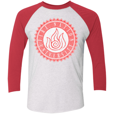 T-Shirts Heather White/Vintage Red / X-Small Fire Nation Univeristy Triblend 3/4 Sleeve