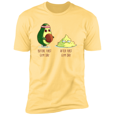 T-Shirts Banana Cream / S First Gym Day Avocado Men's Premium T-Shirt