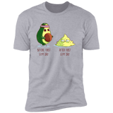 T-Shirts Heather Grey / S First Gym Day Avocado Men's Premium T-Shirt