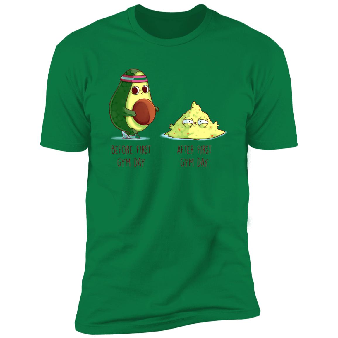 T-Shirts Kelly Green / S First Gym Day Avocado Men's Premium T-Shirt