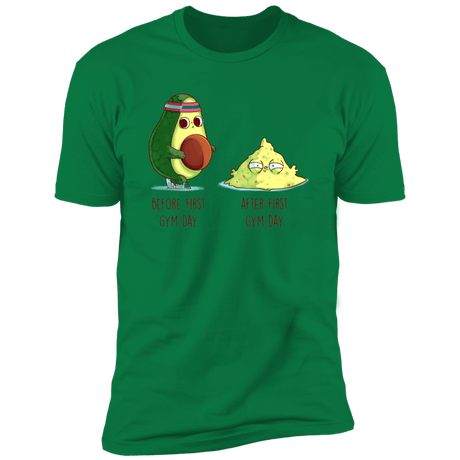 T-Shirts Kelly Green / S First Gym Day Avocado Men's Premium T-Shirt