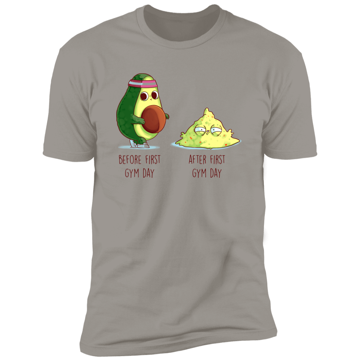 T-Shirts Light Grey / S First Gym Day Avocado Men's Premium T-Shirt