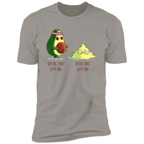 T-Shirts Light Grey / S First Gym Day Avocado Men's Premium T-Shirt