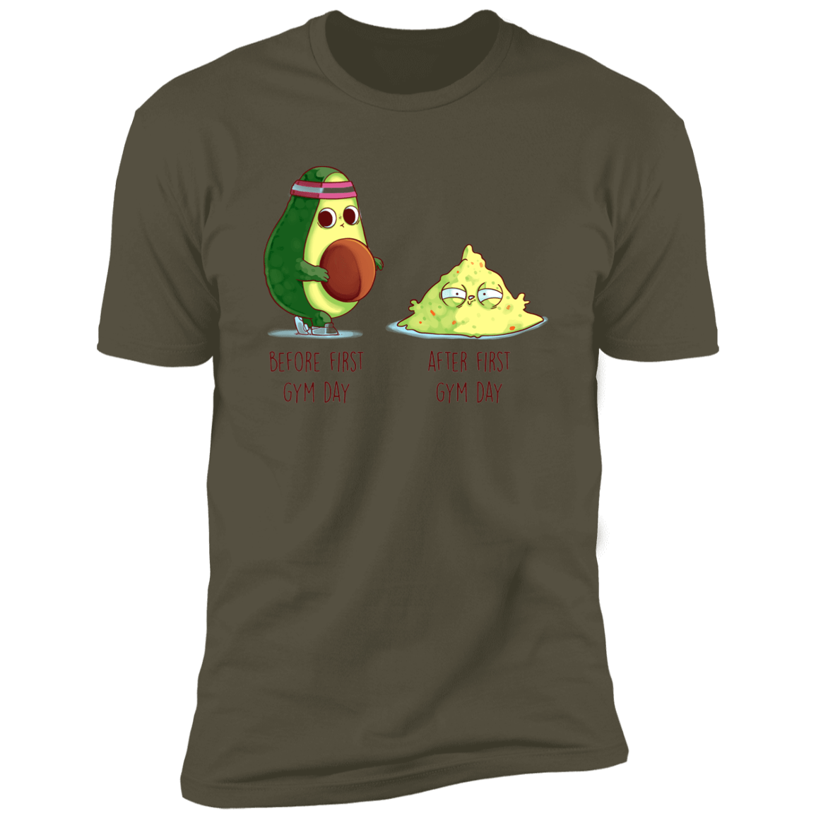 T-Shirts Military Green / S First Gym Day Avocado Men's Premium T-Shirt