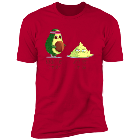 T-Shirts Red / S First Gym Day Avocado Men's Premium T-Shirt