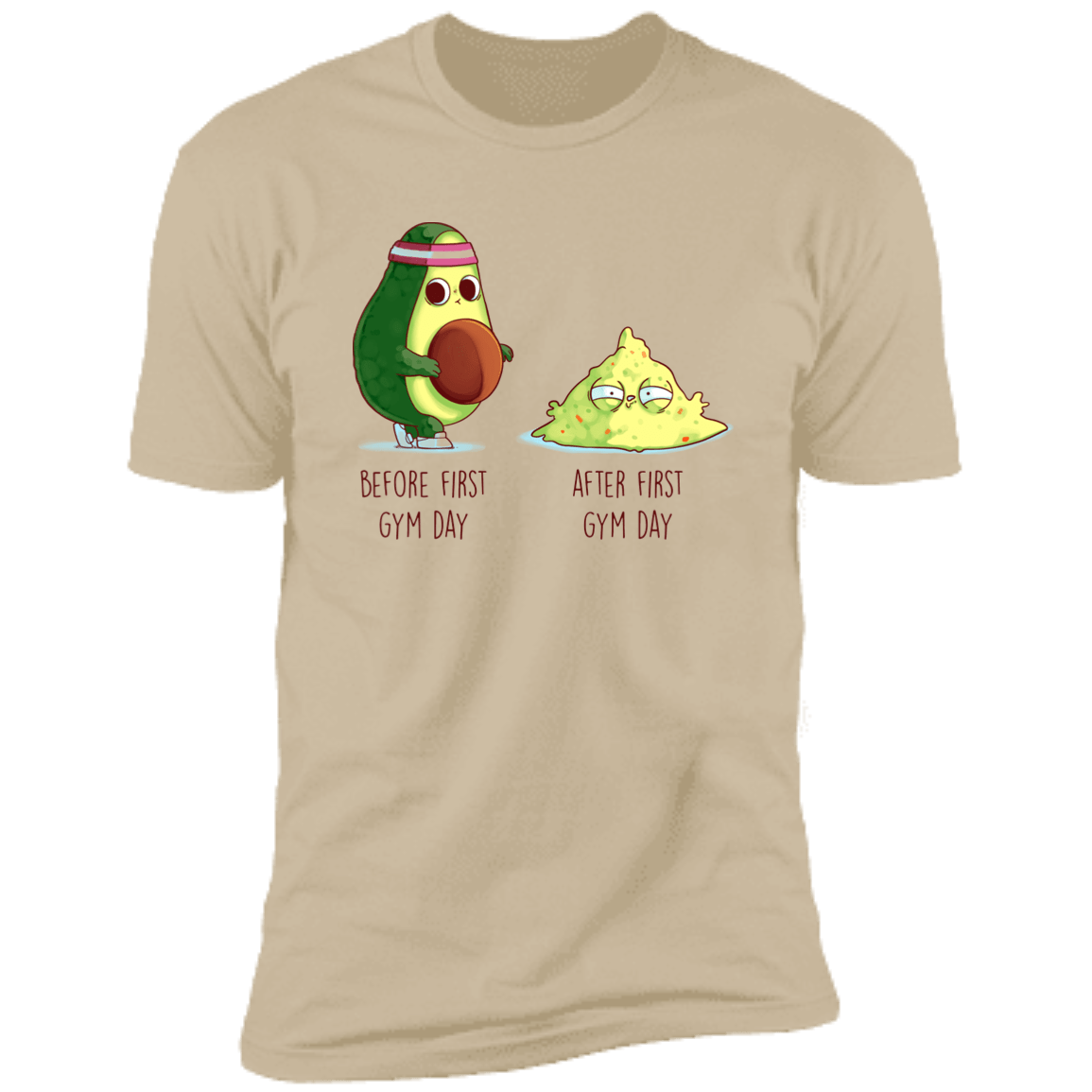 T-Shirts Sand / S First Gym Day Avocado Men's Premium T-Shirt
