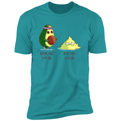 T-Shirts Tahiti Blue / S First Gym Day Avocado Men's Premium T-Shirt