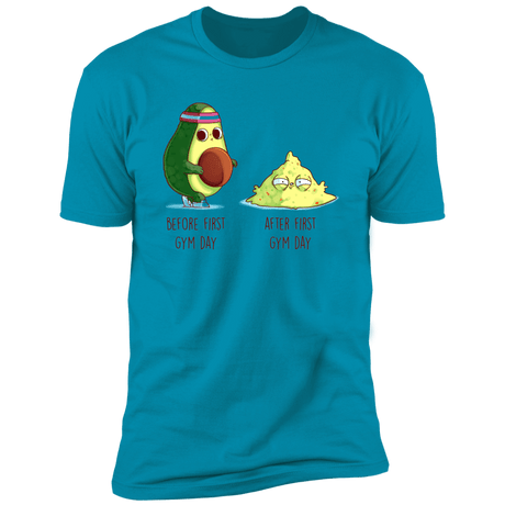 T-Shirts Turquoise / S First Gym Day Avocado Men's Premium T-Shirt