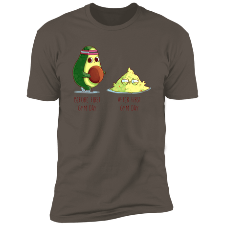 T-Shirts Warm Grey / S First Gym Day Avocado Men's Premium T-Shirt