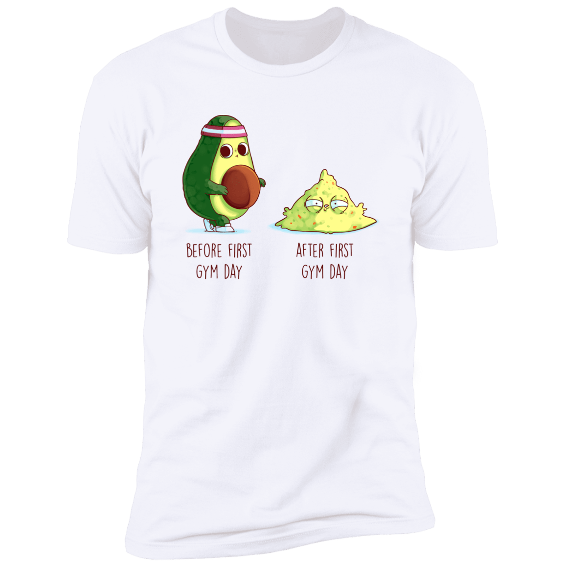 T-Shirts White / S First Gym Day Avocado Men's Premium T-Shirt