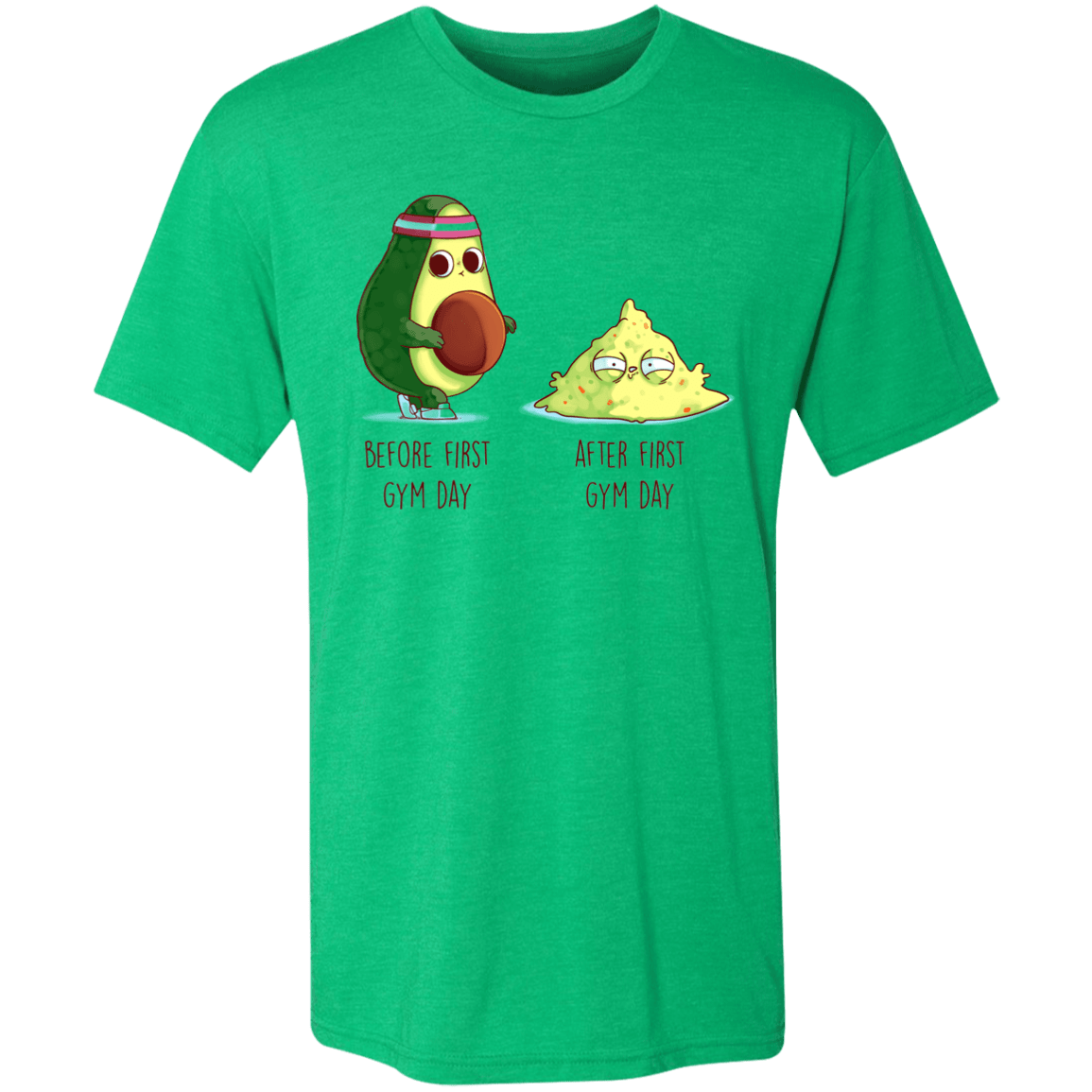 T-Shirts Envy / S First Gym Day Avocado Men's Triblend T-Shirt