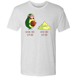 T-Shirts Heather White / S First Gym Day Avocado Men's Triblend T-Shirt